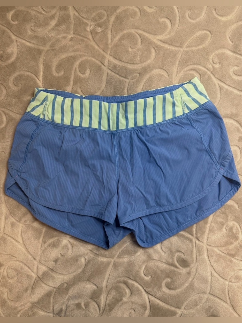 Ivivva by Lululemon Blue and Green Girls Speedy Shorts Sz 14 Athletic